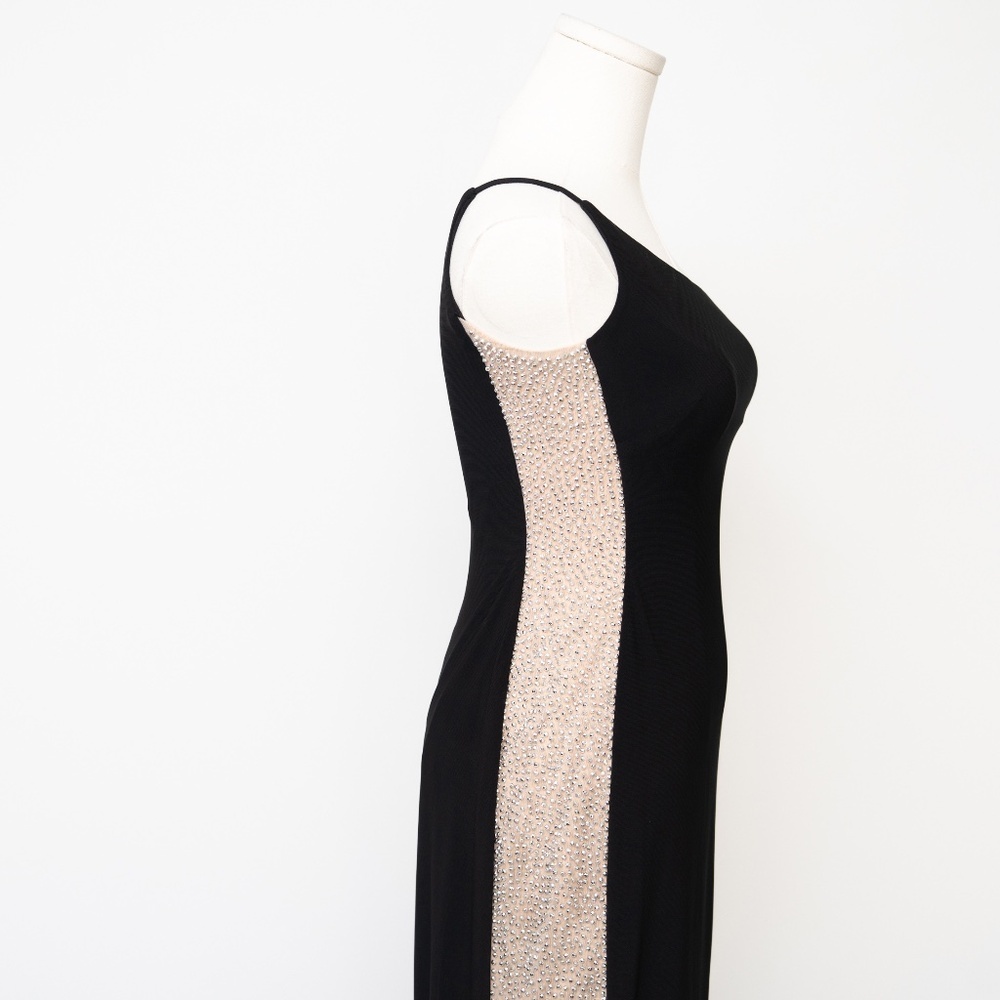 Xscape‎ -Petite Beaded Colorblocked One-Shoulder Gown - Picture 7 of 10